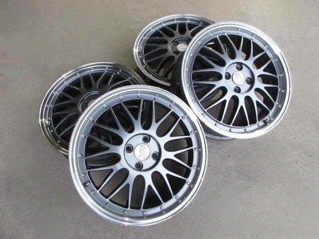 メーカー不明 18インチ アルミホイール 5.5J +45 PCD100 4穴 軽用 4本セット 中古 難有り拍卖