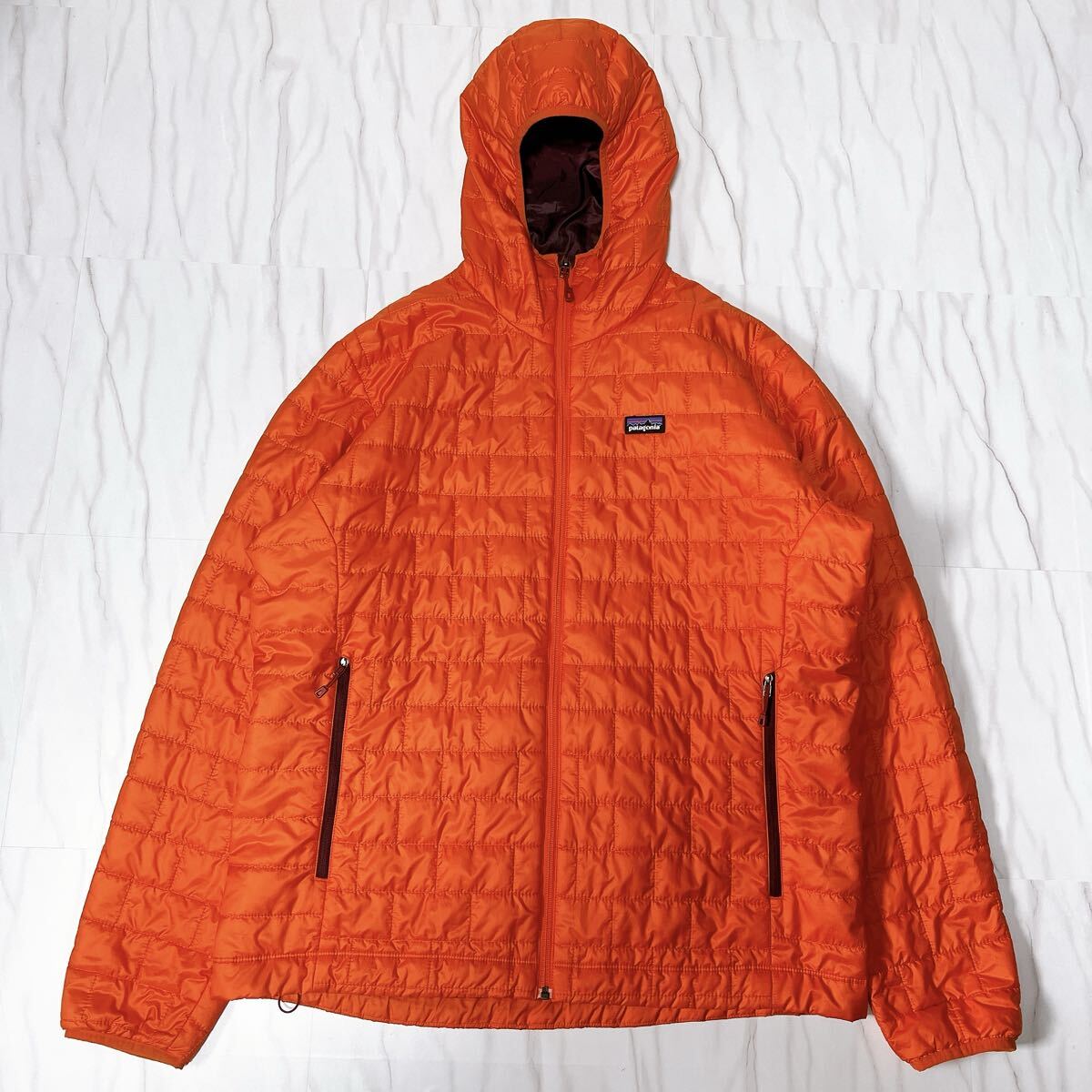 《希少 MENS XL》Patagonia パタゴニア/Nano Puff Hoody ナノパフフーディー PRIMALOFT プリマロフト中綿 ダウンパーカ フード/オレンジ拍卖