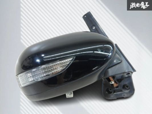 【保証付】スバル 純正 RN1 ステラ カスタム 2006年式 ドアミラー サイドミラー 右 右側 9P 電動格納 黒M系 MITSUBA VB10 即納 棚13-3拍卖