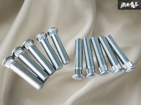 【未使用】社外 ハブ スタッドボルト M12×P1.25 全長約62mm ネジ山長 約50mm 【10本】スプライン径約12.8mm 即納 棚4-3-B拍卖