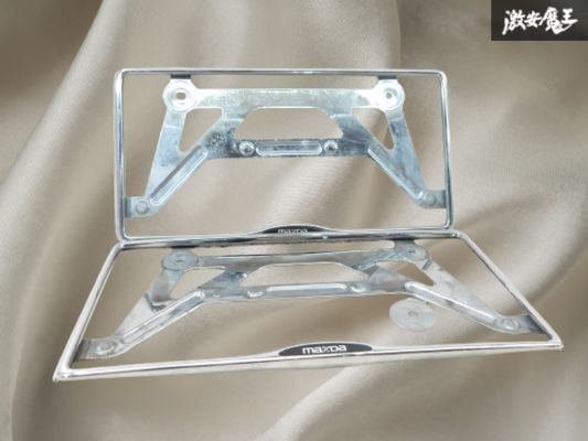 MAZDA マツダ 純正 ナンバープレート フレーム 2枚 前後セット 穴間 約21cm 縦 約 17cm 横 約33.8cm C904-V4-021 即納 在庫有 棚A-6拍卖