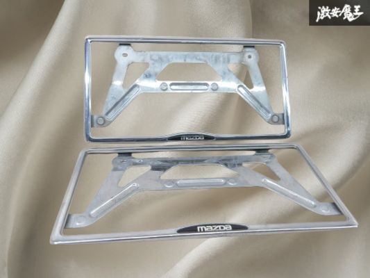 MAZDA マツダ 純正 ナンバープレート フレーム 2枚 前後セット 穴間 約21cm 縦 約 17.5cm 横 約34cm C903-V4-021 即納 在庫有 棚A-6拍卖