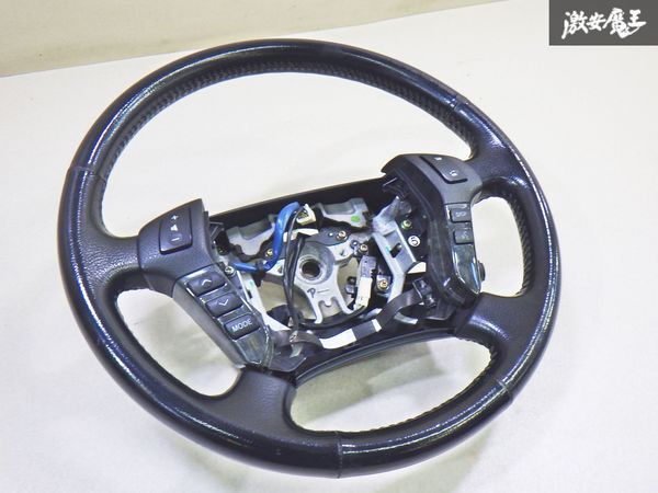 【実働外し】トヨタ 純正 GRS183 クラウン 黒レザー ハンドル ステアリングホイール ツイッチ クルコン付 45103-30270 即納 棚3-2拍卖