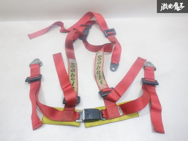 Sabelt サベルト 4点式 シートベルト ハーネス 幅約4.8cm 赤 レッド 汎用品 走行会 ドリ車 レース 即納 棚J-3拍卖
