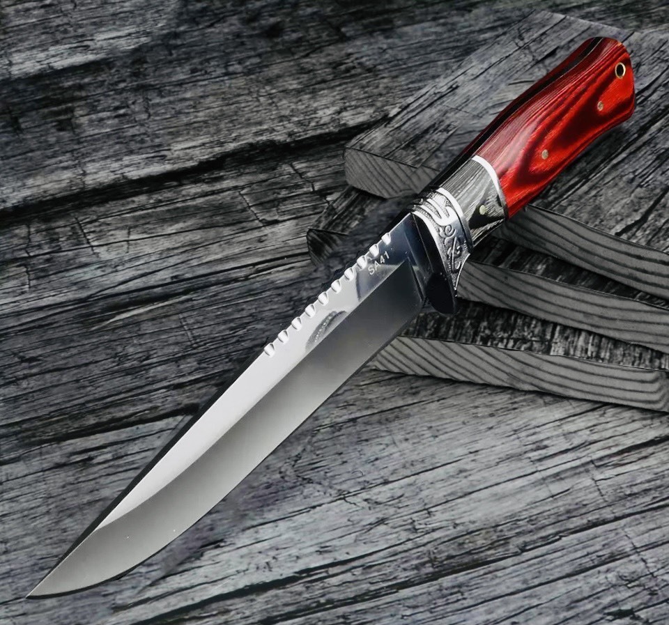 SA41★Columbia Saber★コロンビアナイフ  高品質シースナイフ コンビウッドハンドル拍卖