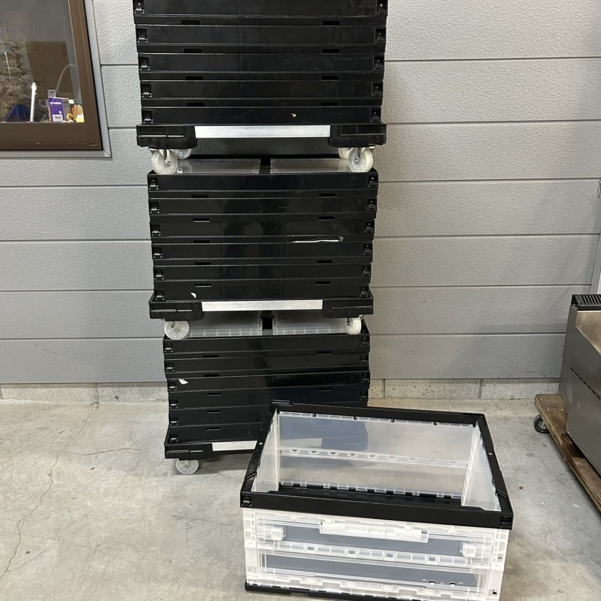 サンコー 台車 3台 折りたたみコンテナ 18個 65×44×33cm 収納 まとめ売り 1)拍卖