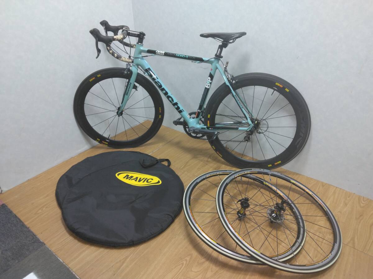 ☆961 Bianchi フルカーボンロードバイク 「928 CARBON MONO.Q」+カーボンホイール「MAVIC COSMIC CXR60」拍卖