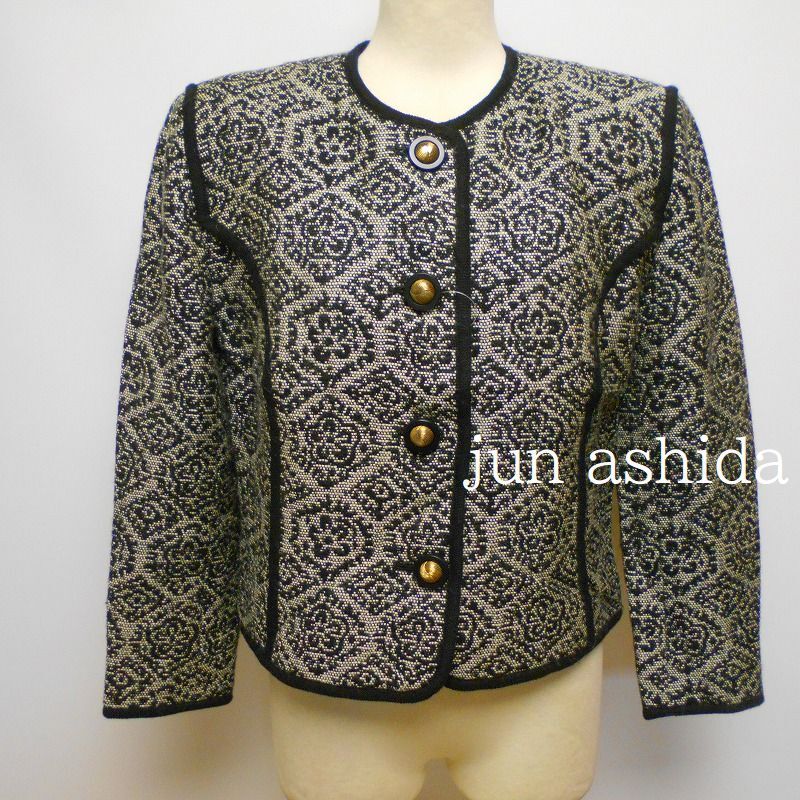 978228 jun ashida ジュンアシダ グレー×黒柄 ジャケット 7拍卖