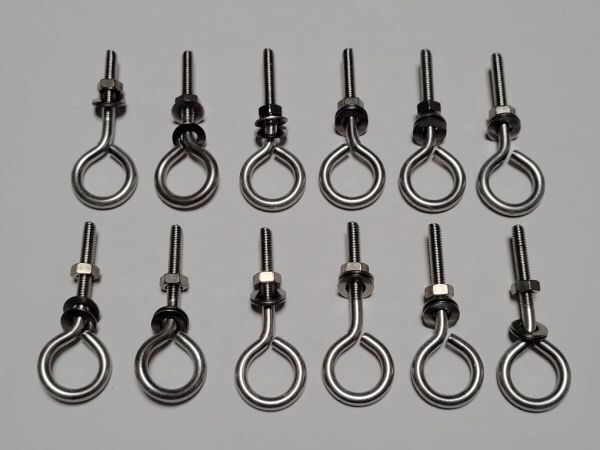 ステンレス ナットねじ付洋灯吊り金具 12個入り DIY用品 日曜大工 ハンドメイド 未使用品 デッドストック拍卖