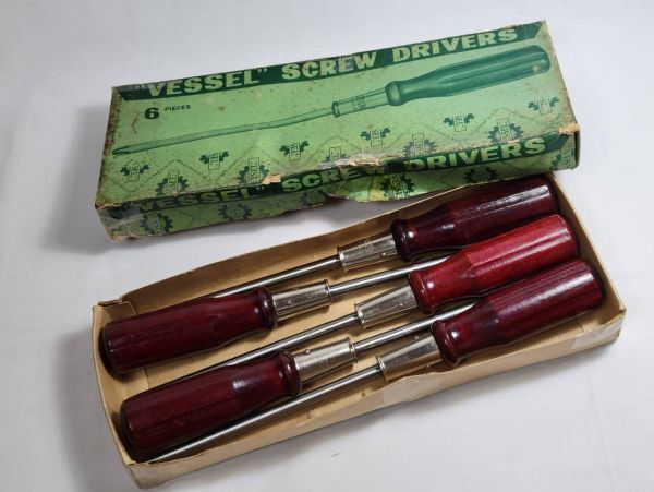 VESSEL ベッセル 木柄スクリュードライバー №3H-6 5本セット 未使用品 デッドストック拍卖