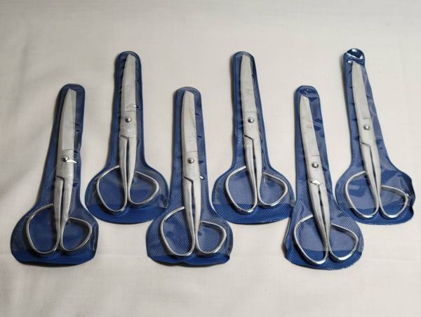 鍛造洋鋏 片丸鋏「大文字印」150mm 6本セット 事務用 クラフトはさみ 未使用品 デッドストック 昭和レトロ拍卖