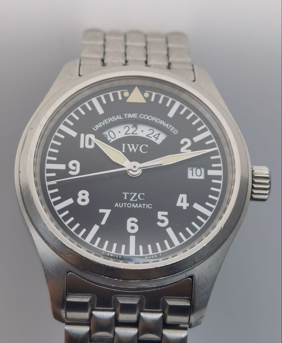 中古 IWC SCHAFFHAUSEN パイロットウォッチ フリーガー IW325101 UTC デイト SS ステンレス 黒 ブラック文字盤 自動巻き メンズ 腕時計拍卖