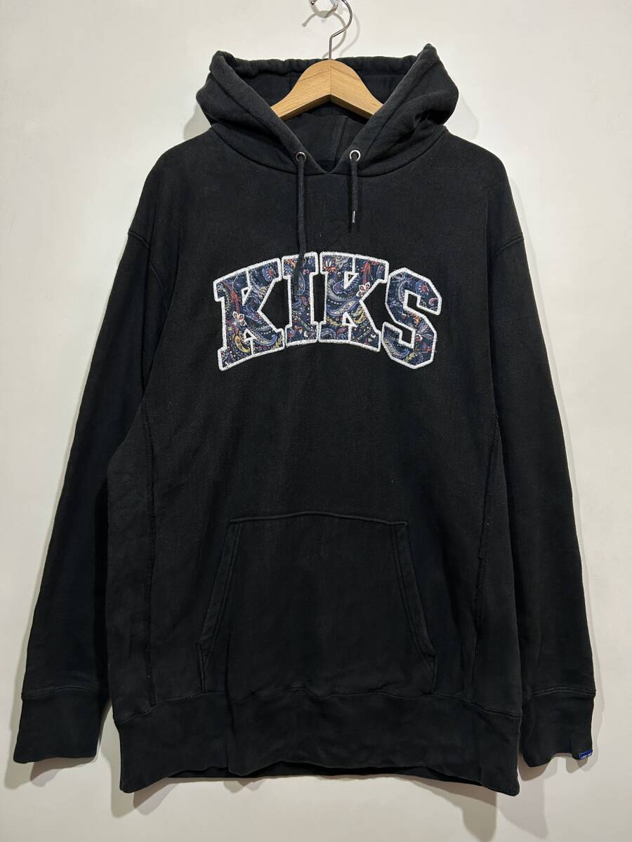 ★ KIKS TYO スウェット ヘビーウェイト パーカー プルオーバー フーディー 黒 ブラック ペイズリーロゴ 00s ストリート スケーター 拍卖