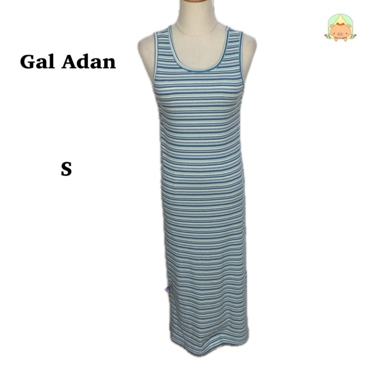 Gal Adan ボーダー ノースリーブ ワンピース S 爽やか 清楚 ぷーちゃんサポート  CA0563拍卖