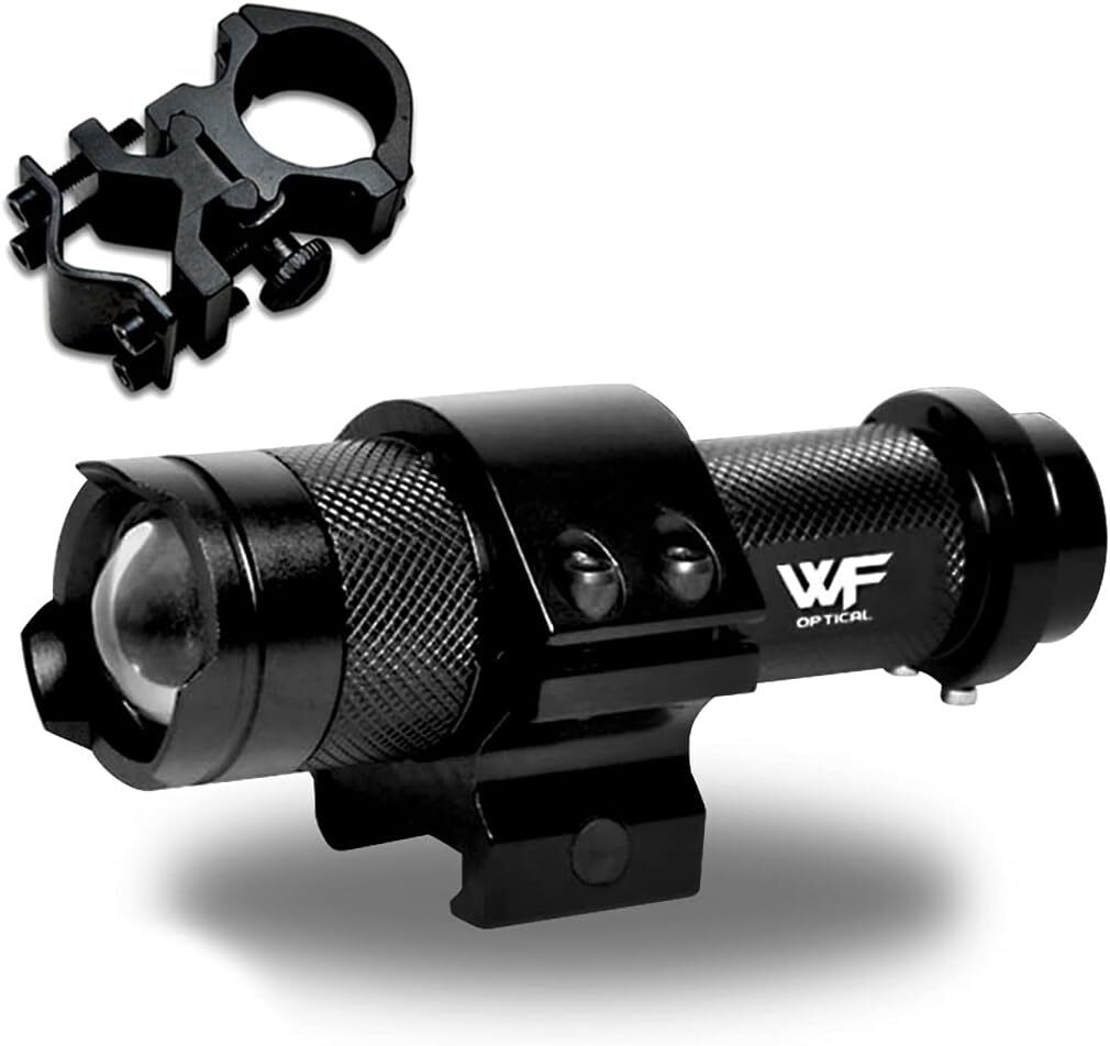 WF Optical タクティカルライト(高輝度LED)+マウントリング(20㎜レイル対応) ウエポン/フラッシュライト拍卖