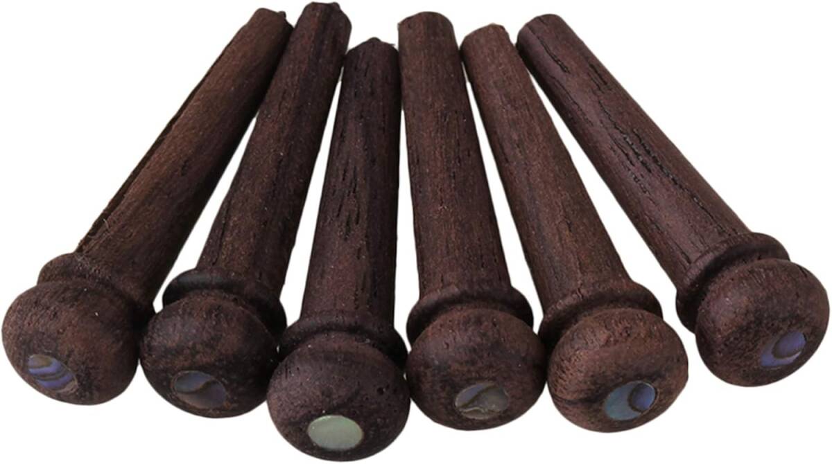 Yibuy 6個入れ アコースティックギター ローズウッドブリッジピン W/シェルドット 6 弦 木材から手作り より良い振動伝達拍卖