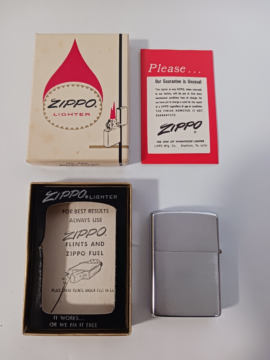 ジッポー スリム zippo 1972 オイル未注入 箱付 NO.200 オイルライター ビンテージ ジッポ 拍卖