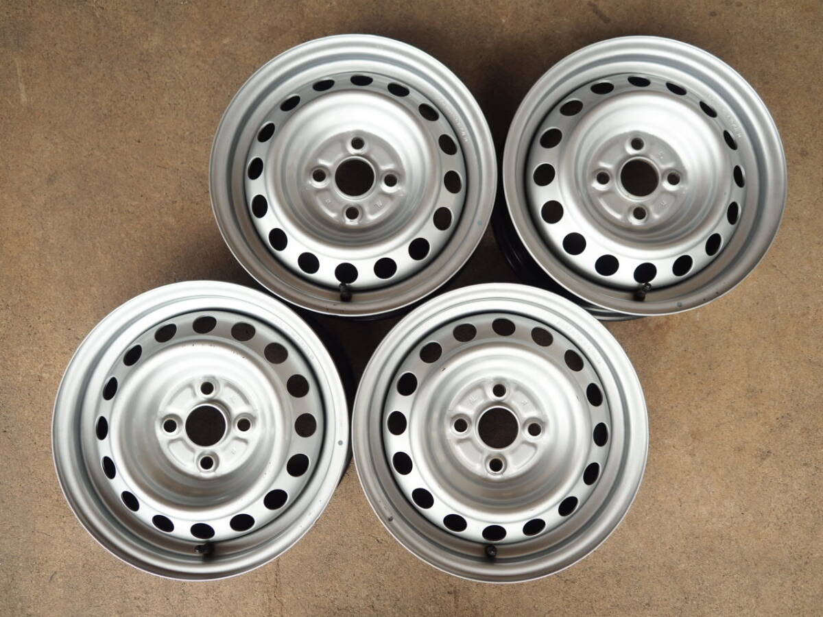 P383 送料無料 160系プロボックス/サクシード純正 5Jx14 +39 PCD100 4穴 4本 トヨタ純正鉄ホイール拍卖