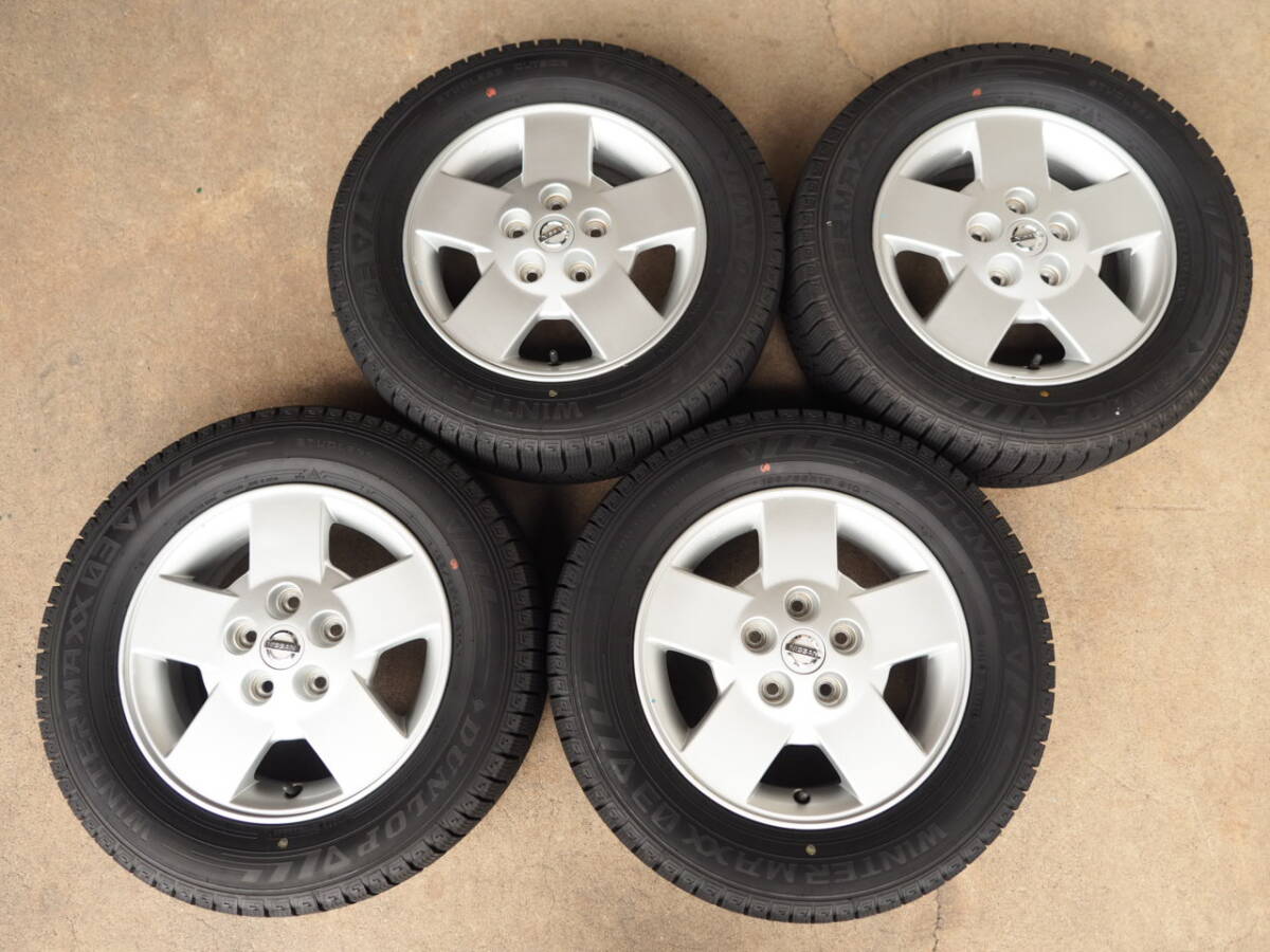 P399 送料無料 日産セレナ純正 5.5Jx15 +45 PCD114.3 5穴 195/65R15 4本9分山 ニッサン純正アルミホイール C24 C25 C26 C27拍卖