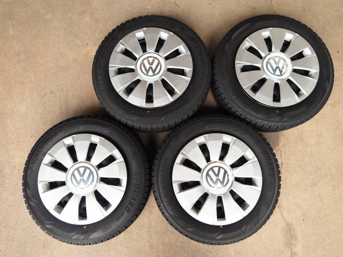 P403 送料無料 VW up!純正 5Jx14 +35 PCD100 4穴 175/65R14 4本9分山 フォルクスワーゲン純正 アップ 鉄ホイール スタッドレス拍卖