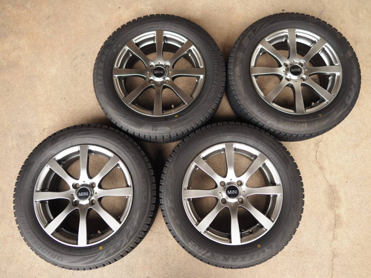 P404 送料無料 ユーロプレミアム 5.5Jx15 +45 PCD100 4穴 175/65R15 4本8分/9分山 ブリザック BMW MINI R50 R52 R53 R55 R56拍卖