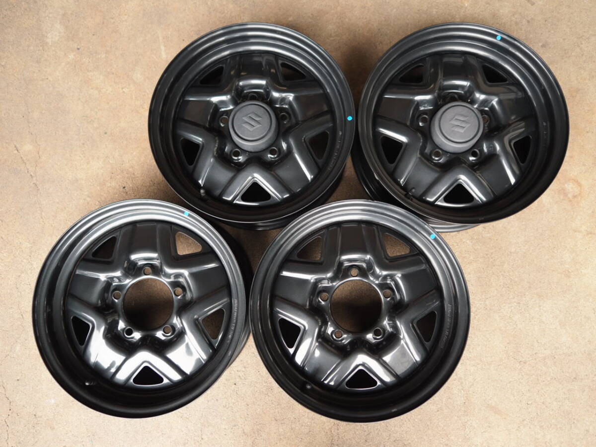 P408 送料無料 ジムニー純正 5.5Jx16 +22 PCD139.7 5穴 4本 スズキ純正鉄ホイール JB64 ガンメタ拍卖