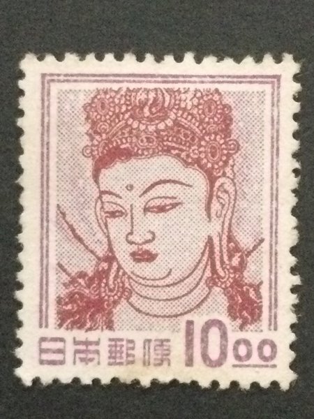 ■■コレクション出品■■【昭和すかしなし】法隆寺壁画 1951年 額面10円(美品も糊無し)拍卖
