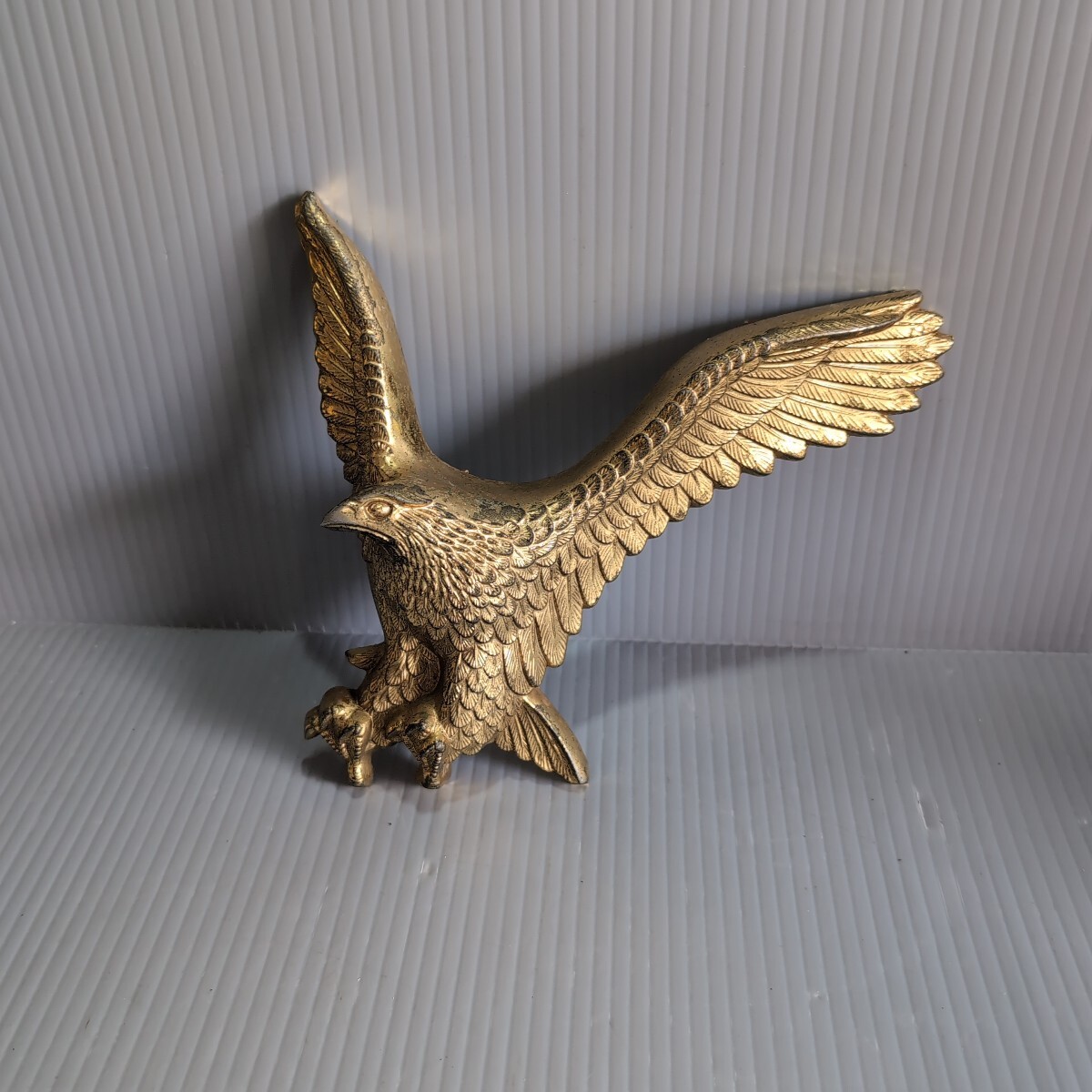 c157  イーグル  鷲  縁起物 バイクバックレスト  金属工芸 中古品 送料込み 重さ710グラム拍卖