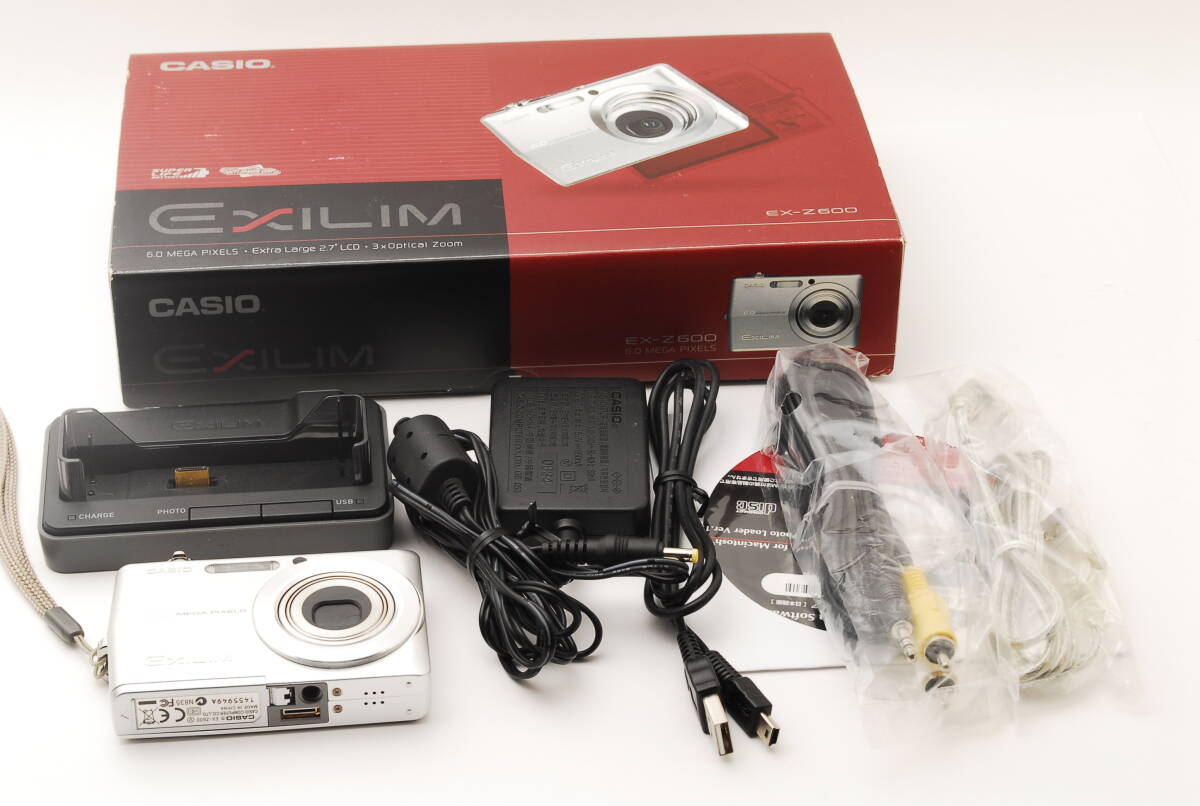 【動作確認済み】CASIO EXILIM ZOOM EX-Z600 シルバー カシオのコンパクトデジタルカメラ コンデジ拍卖