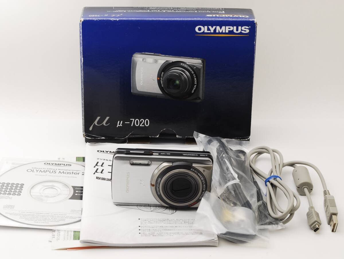 【美品】OLYMPUS μ-7020 オリンパスのミュー シルバー コンパクトデジタルカメラ コンデジ拍卖