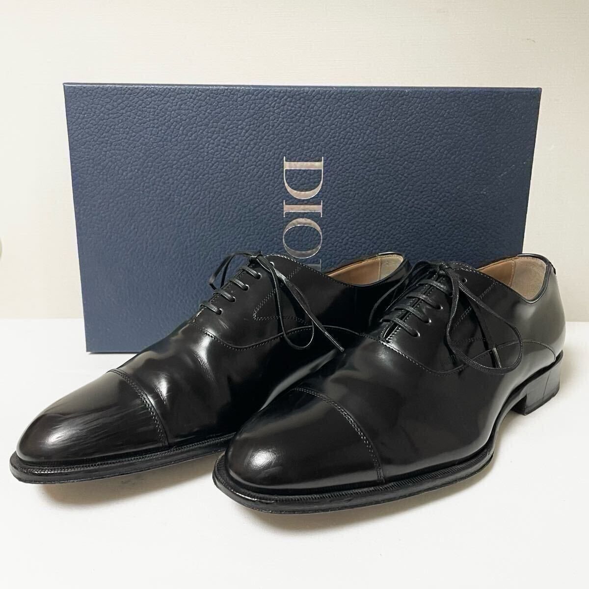 確実正規品 Dior レザーシューズ ストレートチップ ロゴ ダービー ビジネスシューズ ディオール拍卖