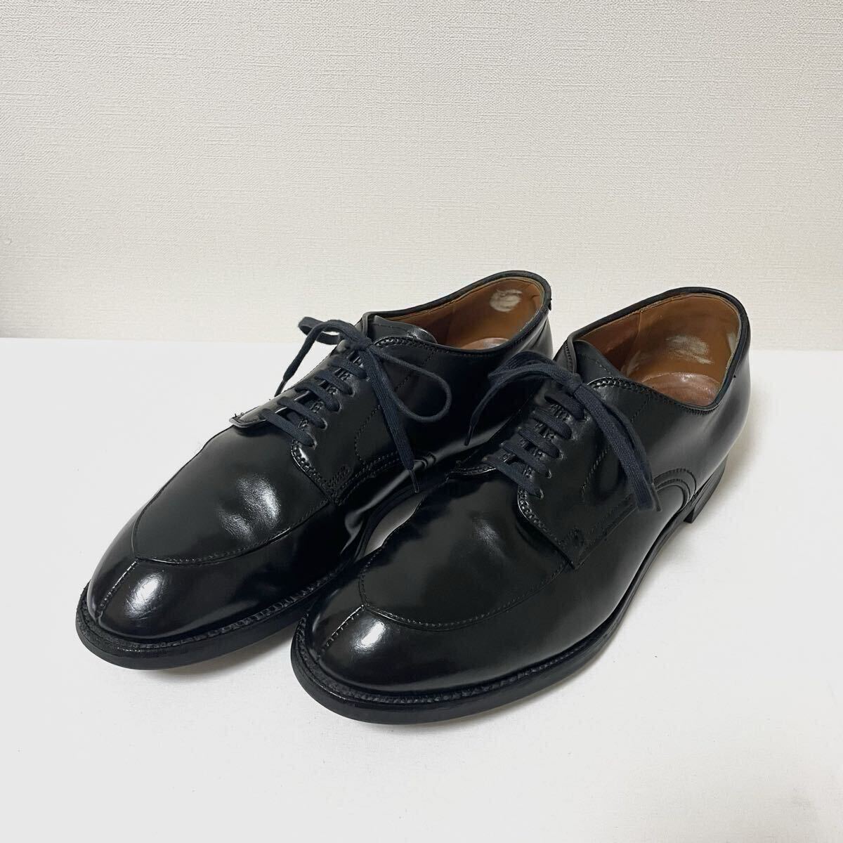 ALDEN コードバン 54332 Vチップ レザーシューズ ブラック 黒 ビジネスシューズ拍卖