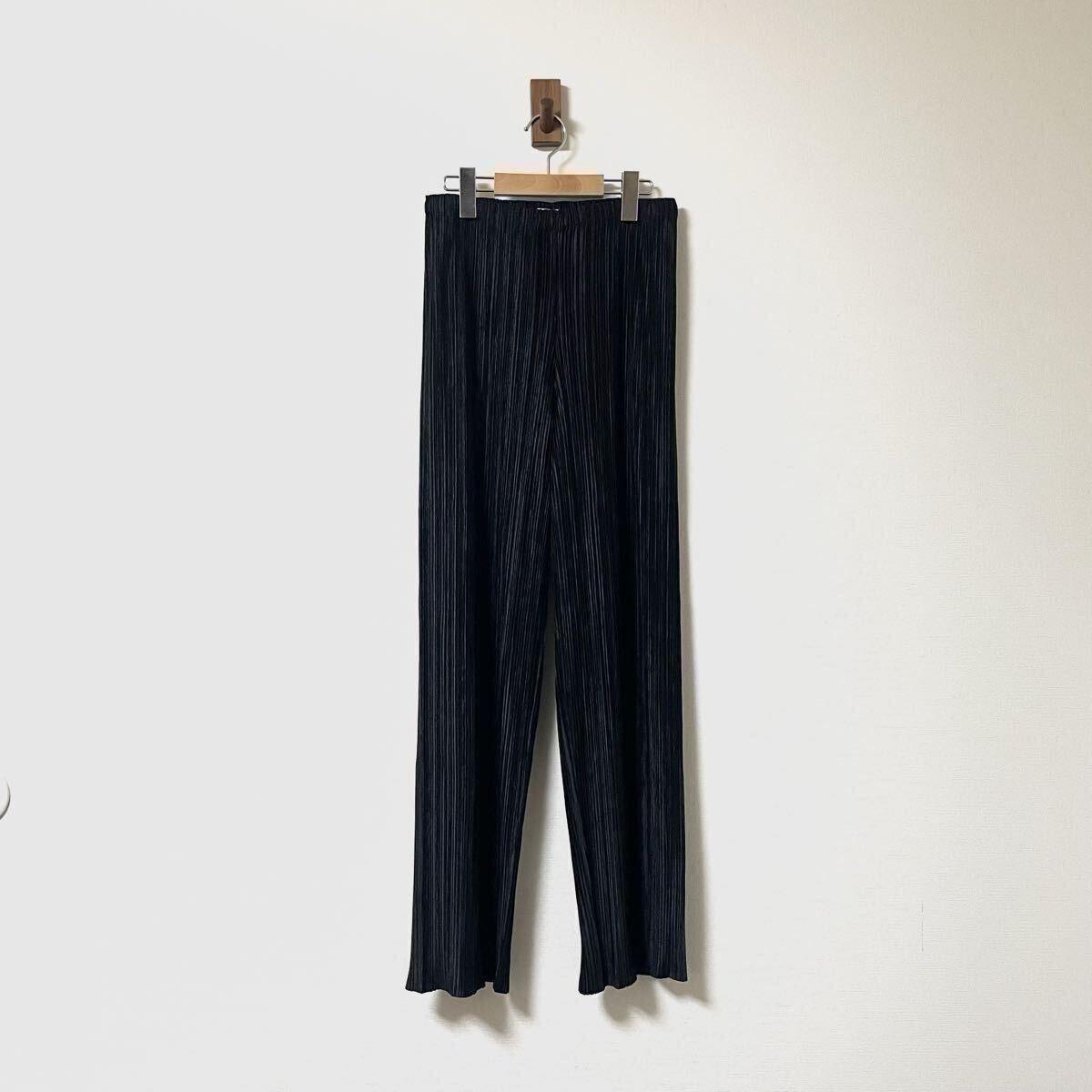 美品 PLEATS PLEASE PP63-JF187 パンツ スラックス プリーツ イッセイミヤケ ブラック 黒拍卖