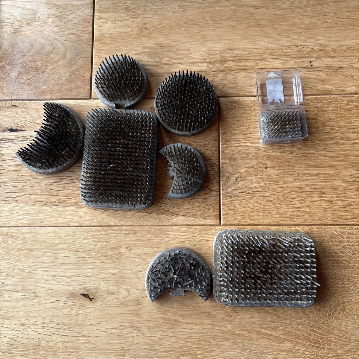 生け花 剣山 針山 華道 角型 丸型 月型 まとめて8点セット 華道具拍卖