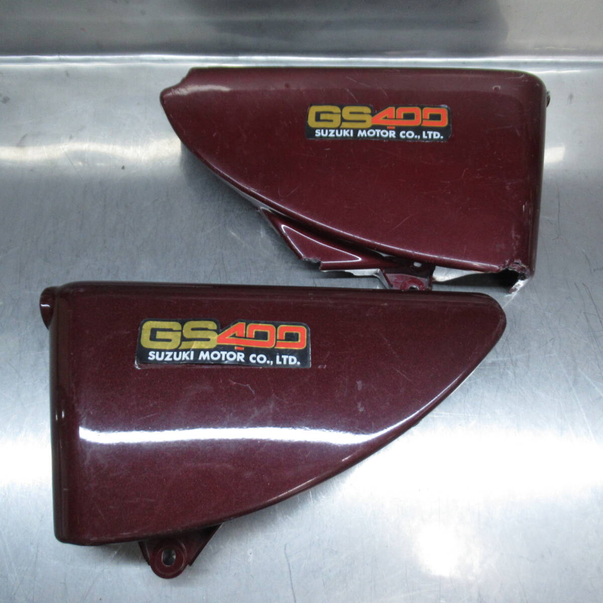 スズキ GS400 GS425 純正 サイドカバー 左右セット オリジナル塗装 当時物【100】USA-P-282拍卖