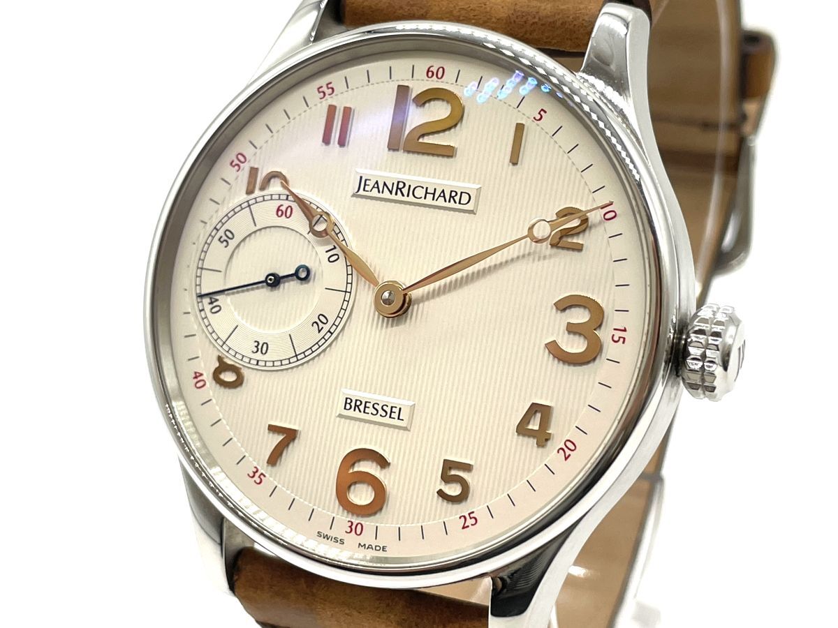 【R491】正規品 美品 ジャンリシャール JEANRICHARD 16012 ブレッセル スモールセコンド 手巻き メンズ 高級 腕時計 b拍卖