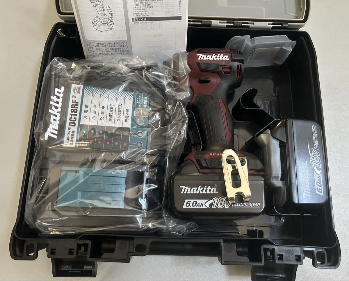 (新品 未使用) 新型 マキタ 充電式インパクトドライバ TD173DGXAR 18V 6.0ah フルセット RED色 限定カラー拍卖
