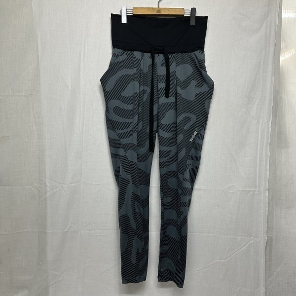 Reebok リーボック ロング ユルスリム ユーティリティー グラフィック パンツ ボトム トレーニング スポーツ ウエア L 黒 ブラック b22549拍卖