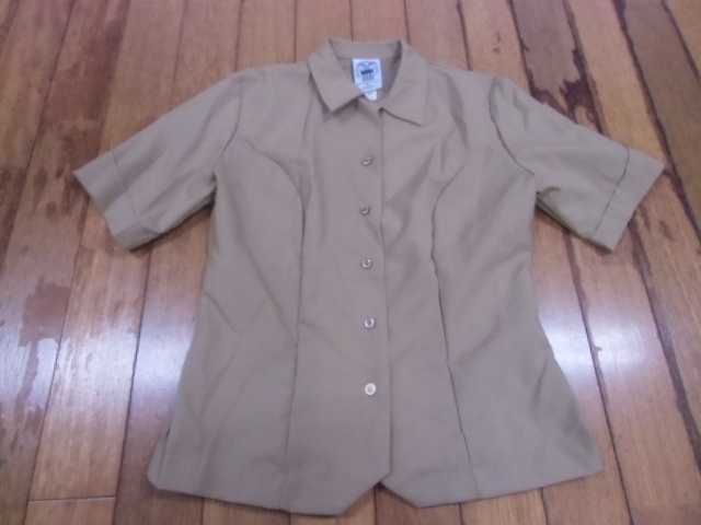 R-53 ミリタリー サバゲー コスプレ アメカジ 米軍放出品 実物 USMC MARINE 作業服 ドレス シャツ Yシャツ 制服 カーキ 海兵隊 レディース拍卖