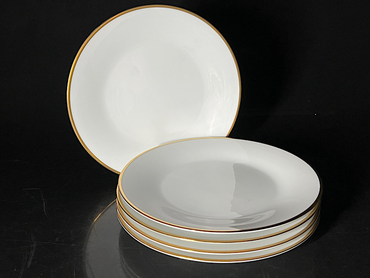 【瑞】ノリタケNoritake ホワイト ゴールドライン プレート 5枚セット拍卖