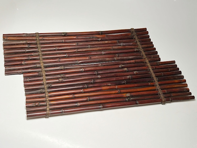 【瑞】華道具 竹製 竹筏 敷板 置台 花台 幅:66.5cm拍卖