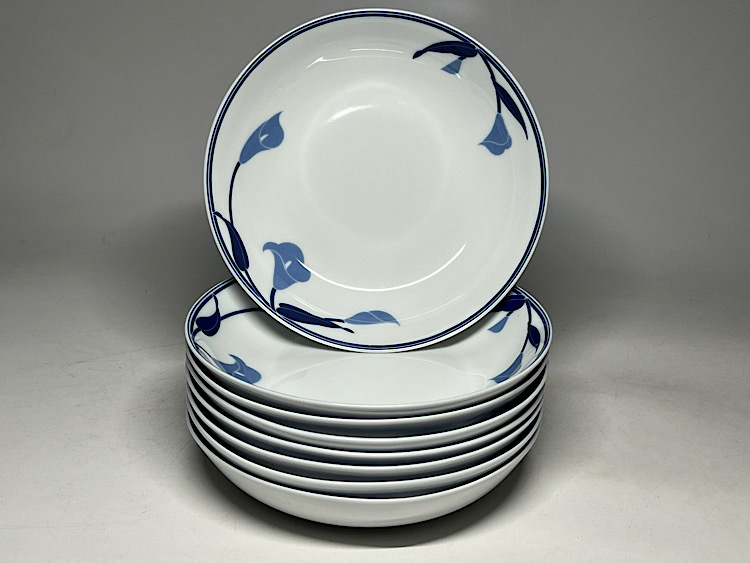 【瑞】アッシュフォード Ashford BLUE LILY ディッシュ 8枚セット拍卖