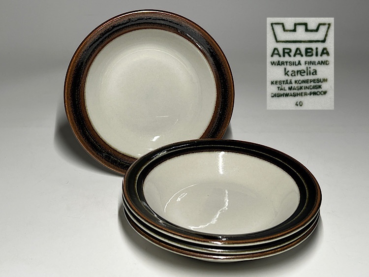 【瑞】アラビアARABIA カレリア スーププレート 4枚拍卖