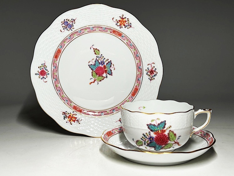 【瑞】ヘレンド HEREND アポニーフラワー カップ&ソーサー +プレート拍卖