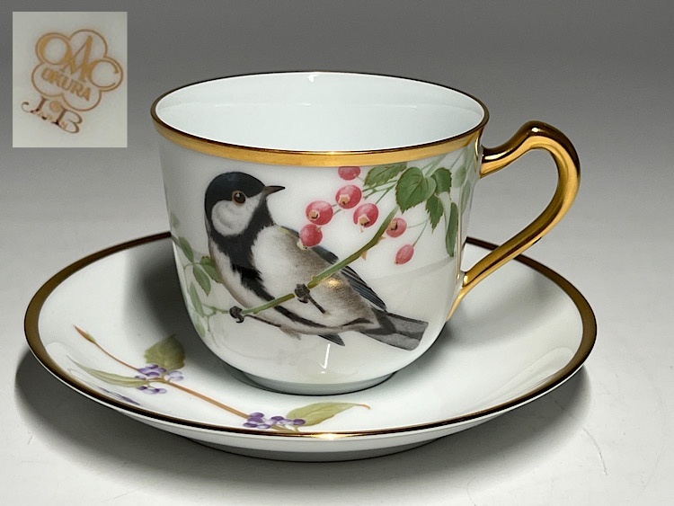 【瑞】大倉陶園 野鳥シリーズ シジュウカラ カップ&ソーサー拍卖