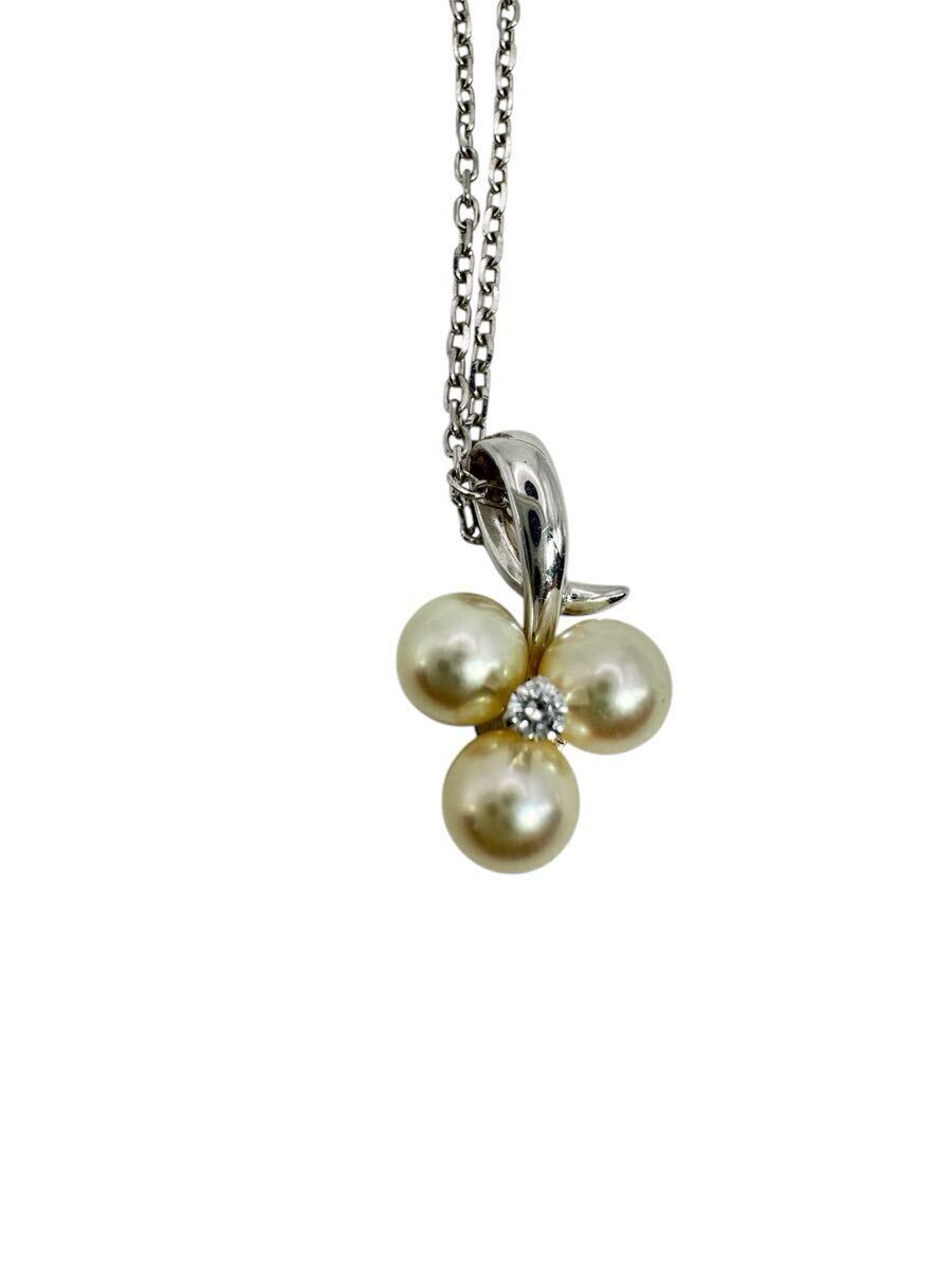 【極美品】TASAKI タサキ K18 パール×ダイヤモンド ネックレス 約40cm 本物保証 田崎真珠 ペンダント 真珠 18金 アクセサリー ジュエリー拍卖