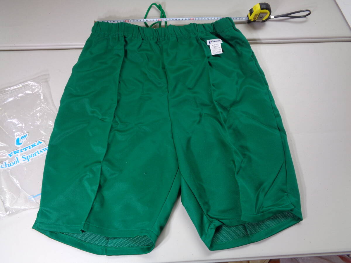 胴囲105(big size)  green unitika ジャージ●ハーフパンツ●保管品●レトロ●体操拍卖