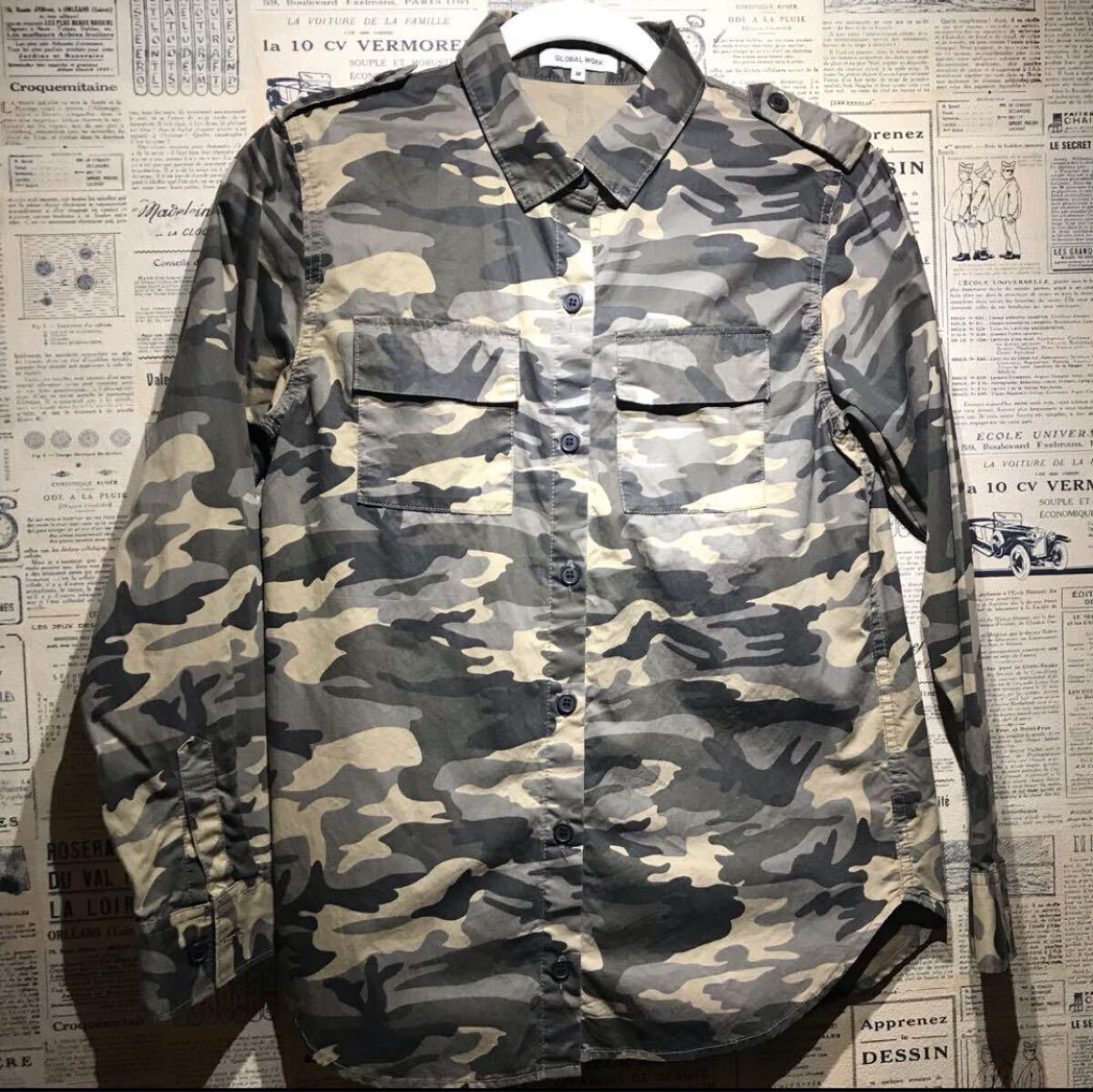 GLOBAL WORK グローバルワーク 迷彩シャツ size M拍卖