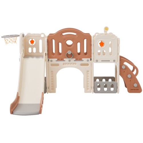 【ホワイト×ブラウン】大型遊具 滑り台 室内遊具 すべりだい 屋内 収納スペース 子供 キッズ 誕生日 プレゼント こどもの日プレゼ KU352拍卖
