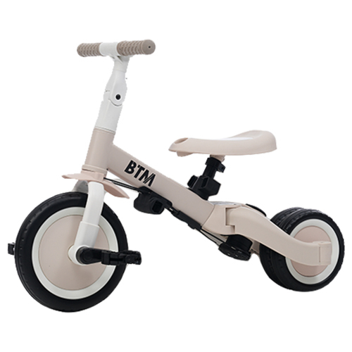 子供用三輪車 5in1 (グレージュ) 自転車 オリジナル 押し棒付き 安全バー付き キックボード KU573拍卖